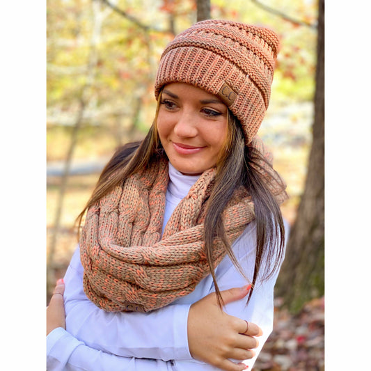 Two-Tone CC Infinity Scarf