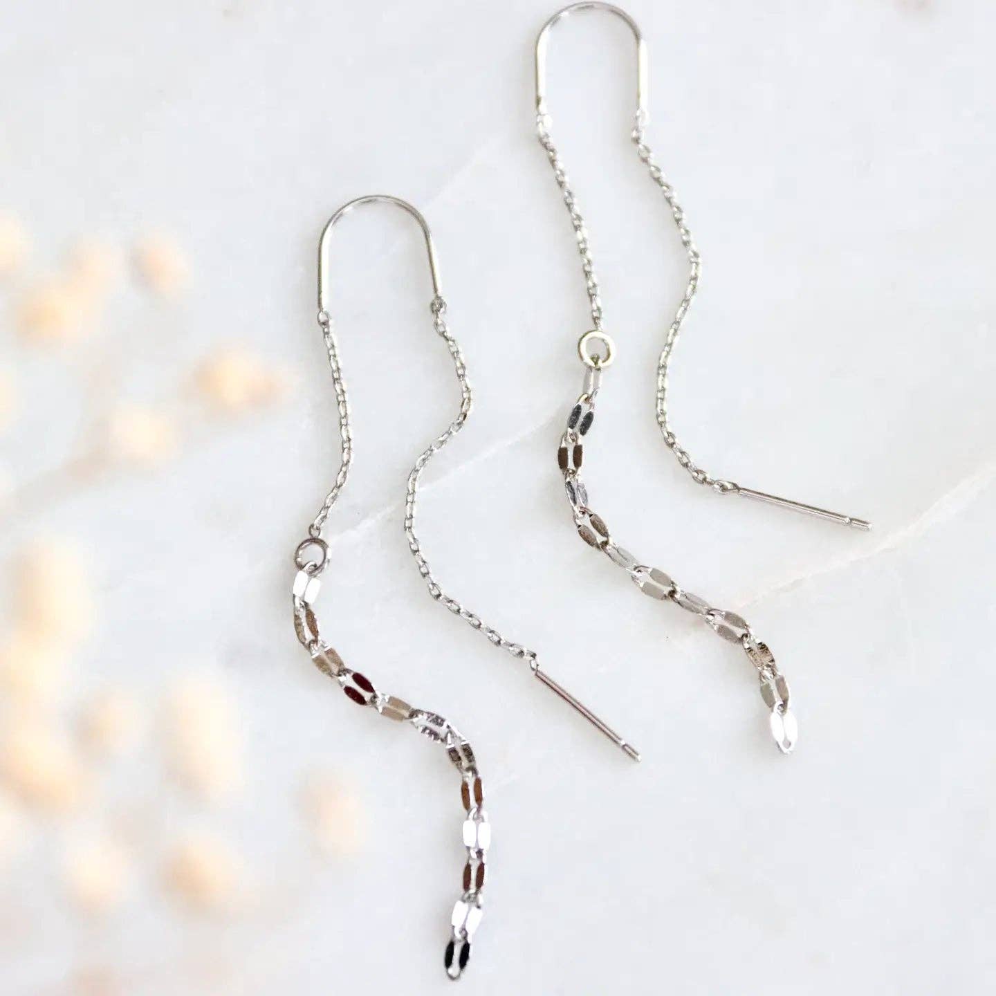 Sequin Threader Earrings - Gold and Silver