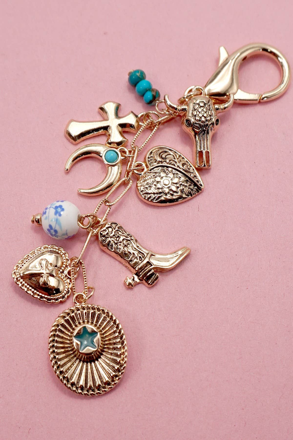Western Heart Bag Charm