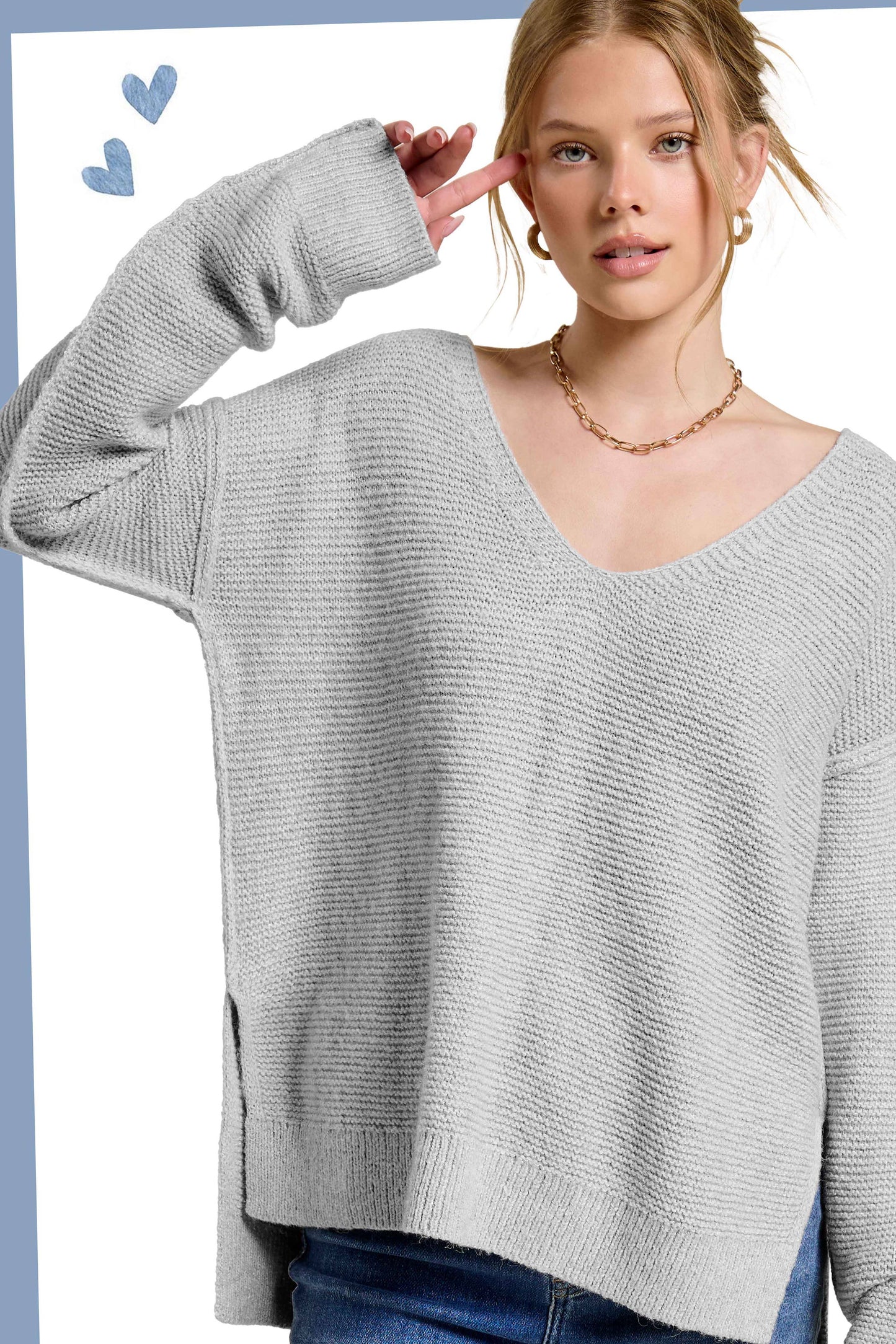 High-Low Sweater With Exposed Seams