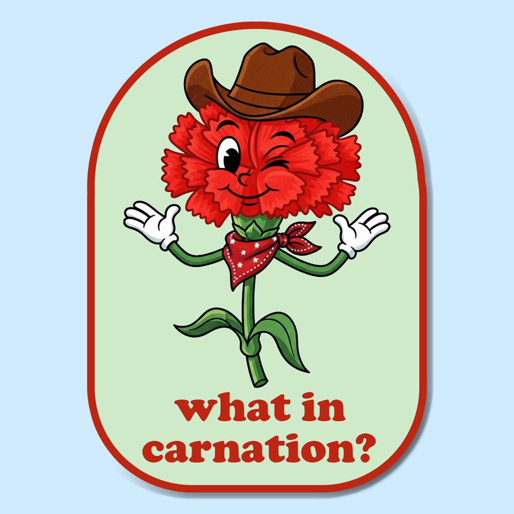 Funny Cowboy Flower Sticker