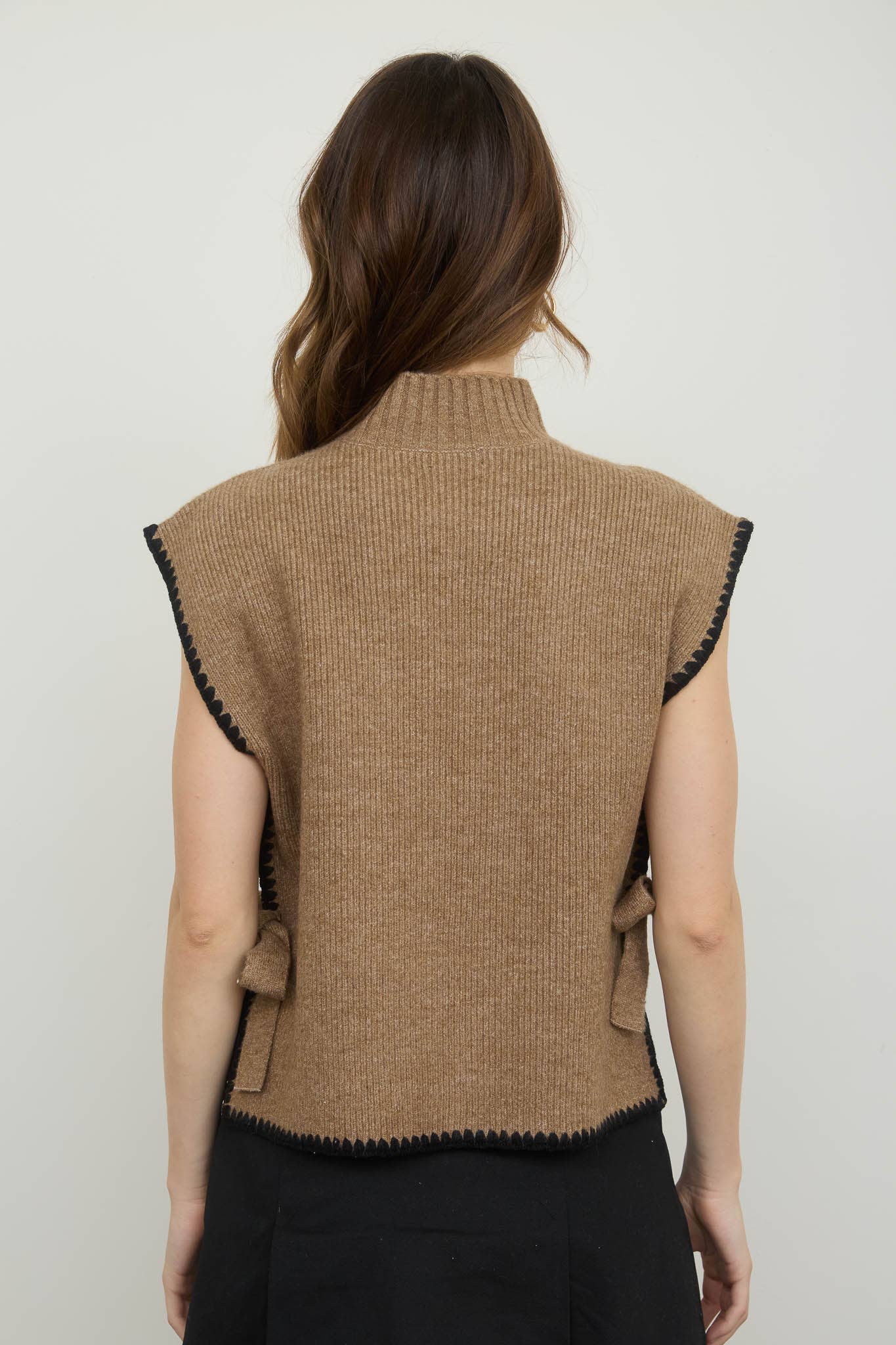 Mocha Side Tie Sweater Top