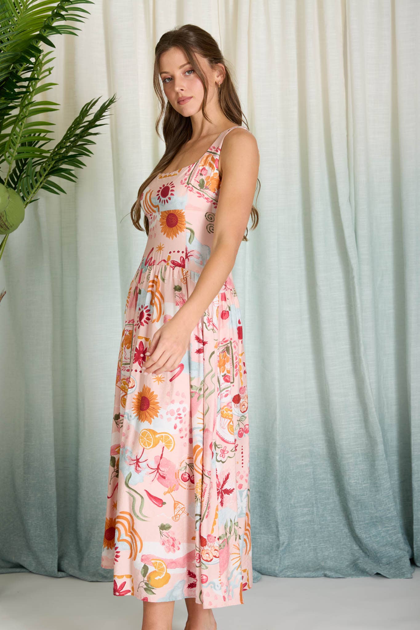 Summer Print Midi Sundress