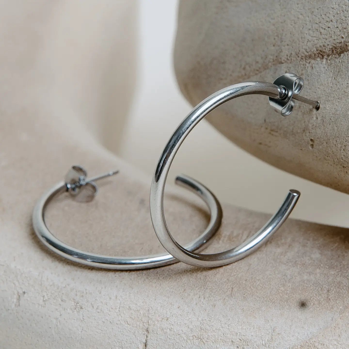 Silver Cameron Hoop Earrings