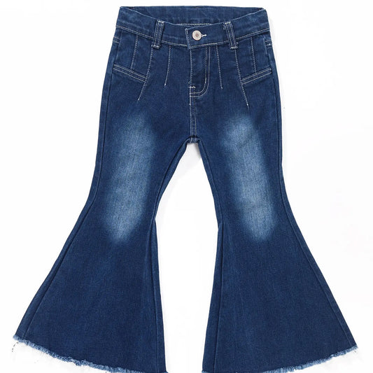 Girls Washed Flare Jeans