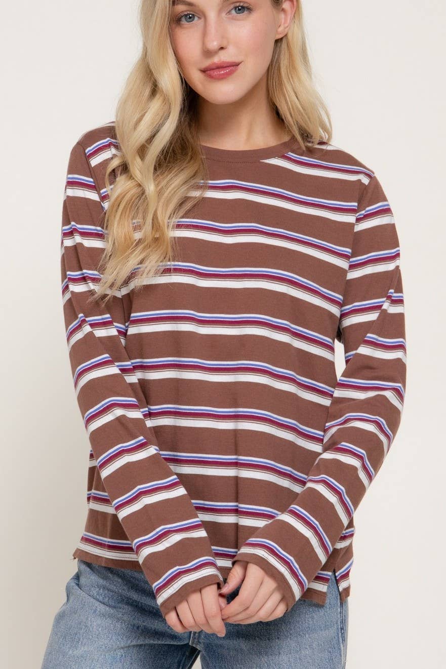 Long Sleeve Multi Striped Top