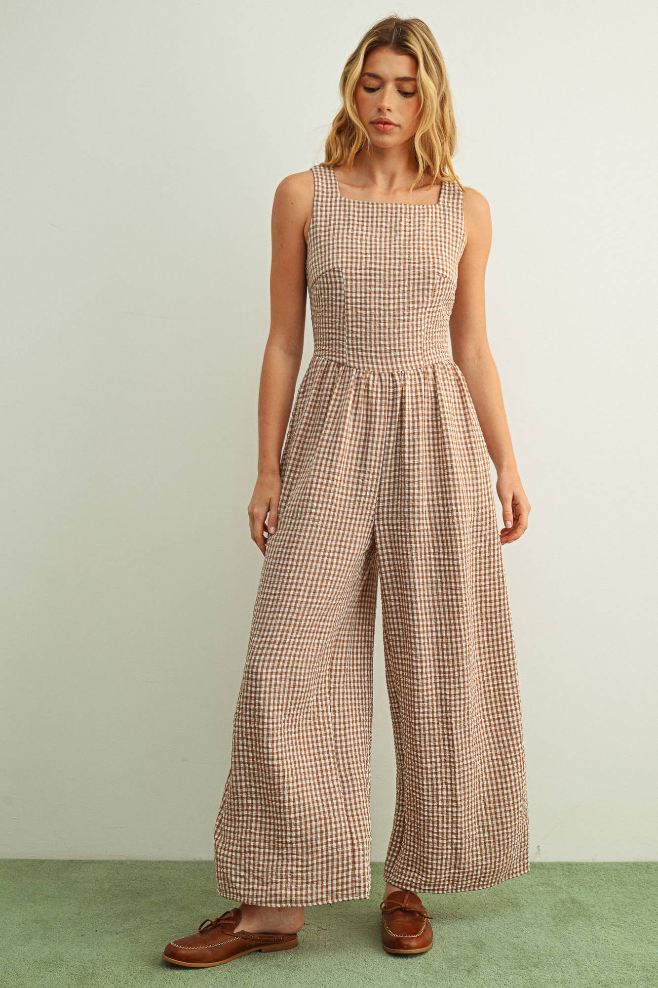 Gingham Tie Jumpsuit