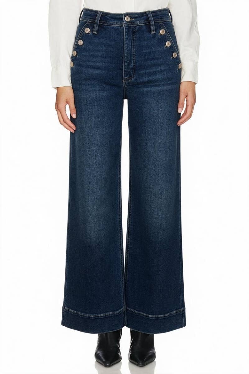 High Rise Tummy Control Palazzo Jeans