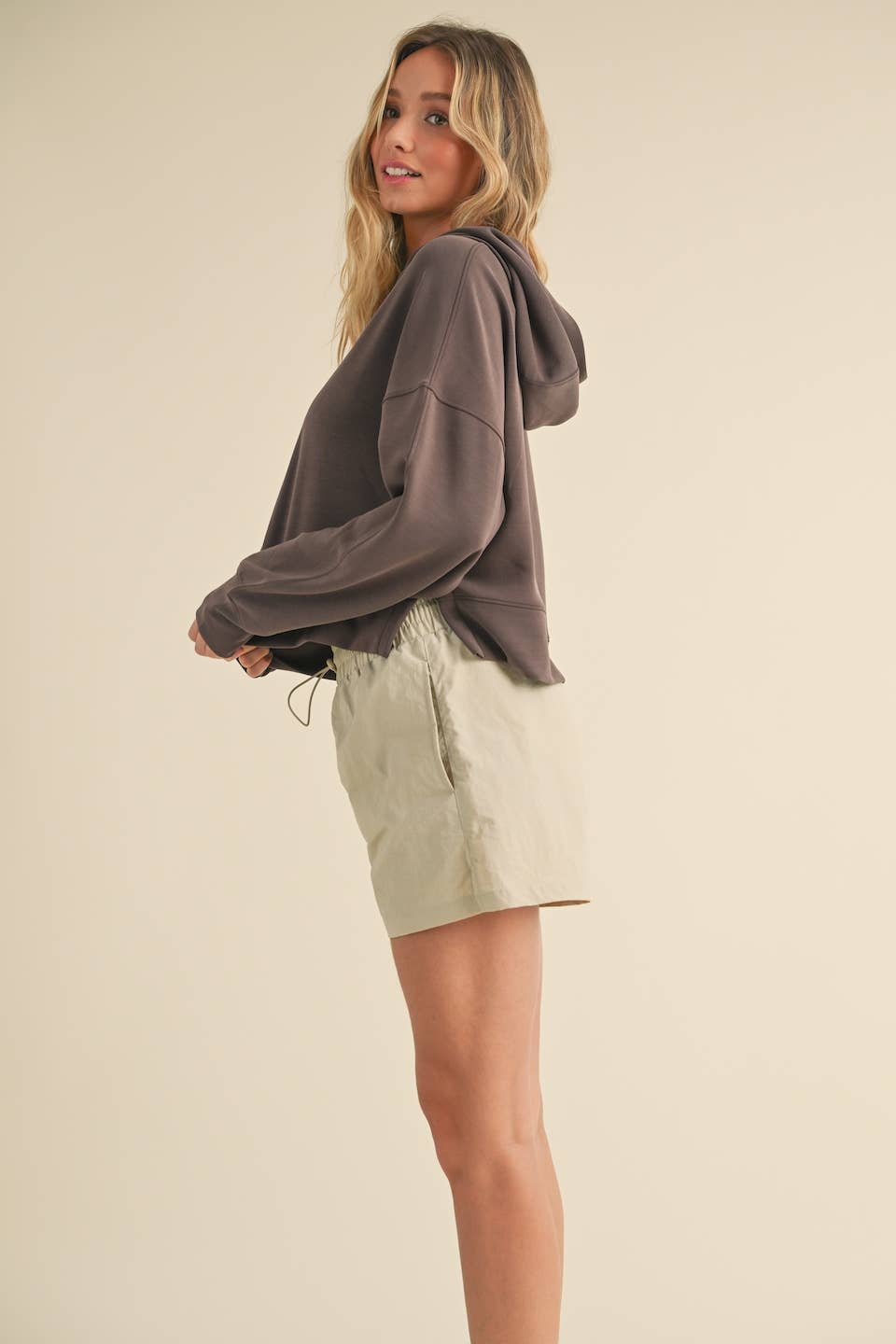 Super Soft Air Scuba Oversized Crop Hoodie
