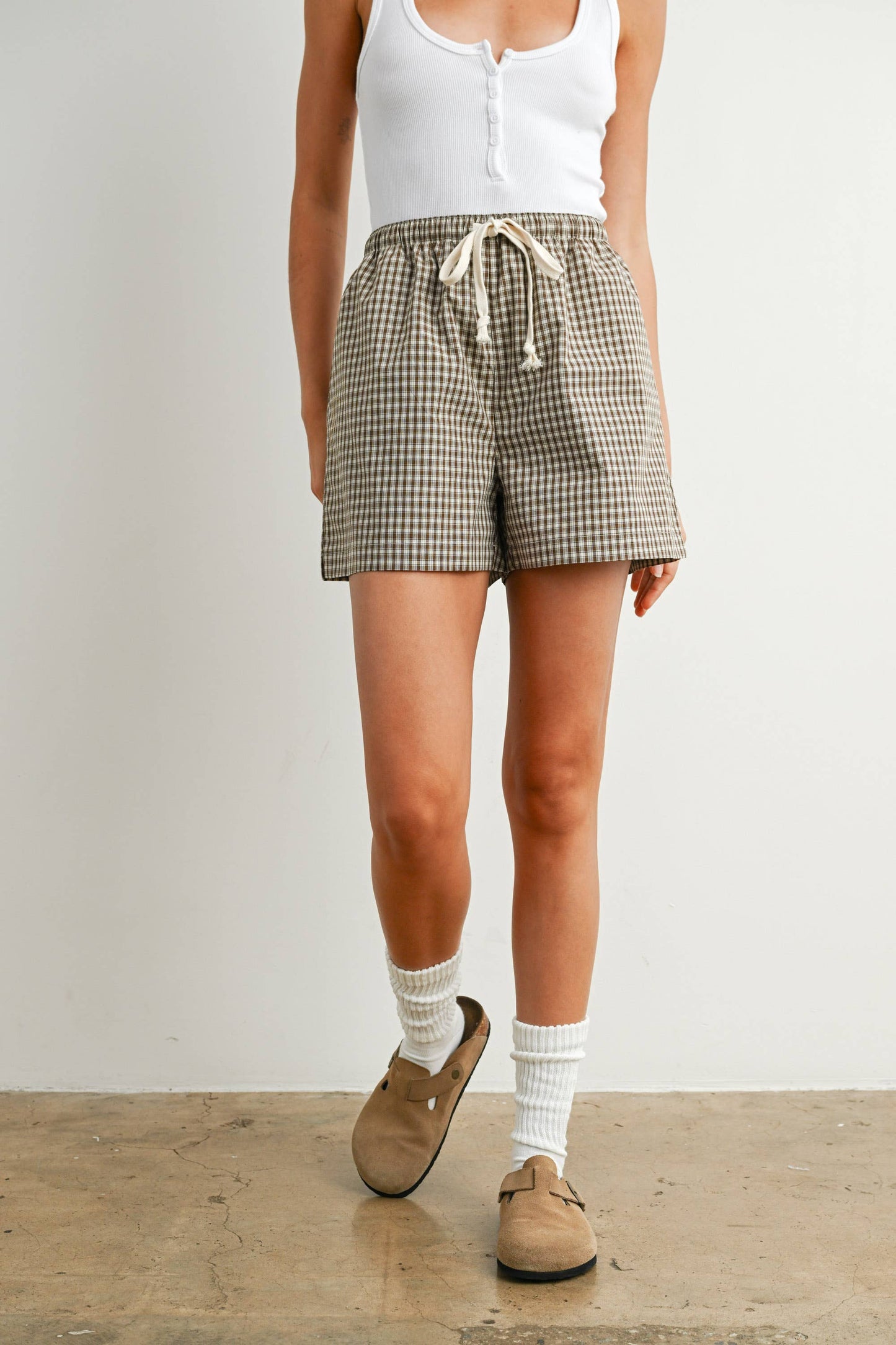 Tie-Front High-Waisted Shorts