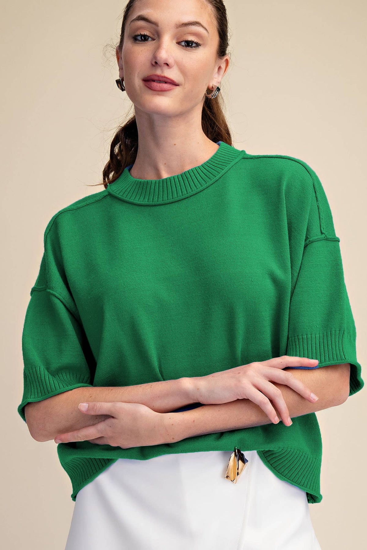 Relaxed Short Sleeve Sweater