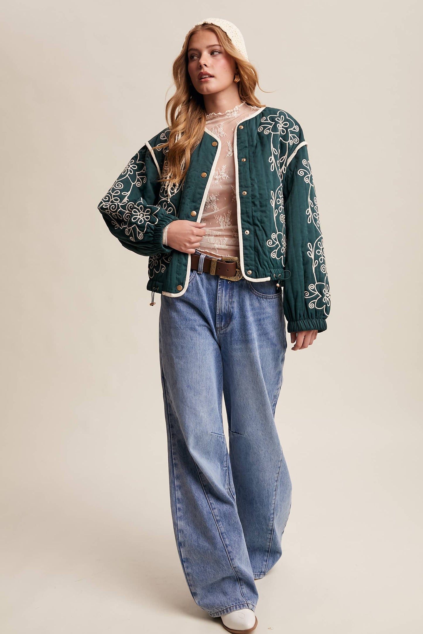 Embroidered Quilted Western Jacket
