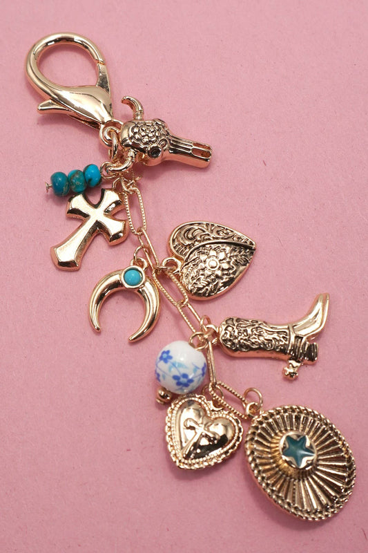 Western Heart Bag Charm