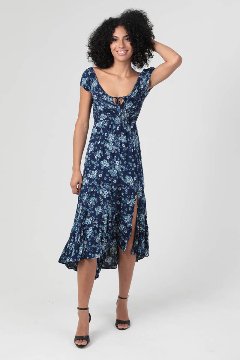 Criss Cross Back Maxi Dress With Slit