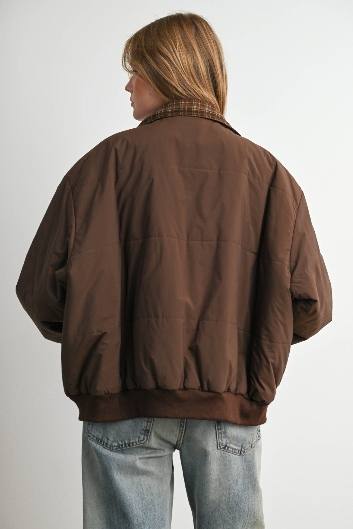 Quilted Zip-Up Bomber Jacket