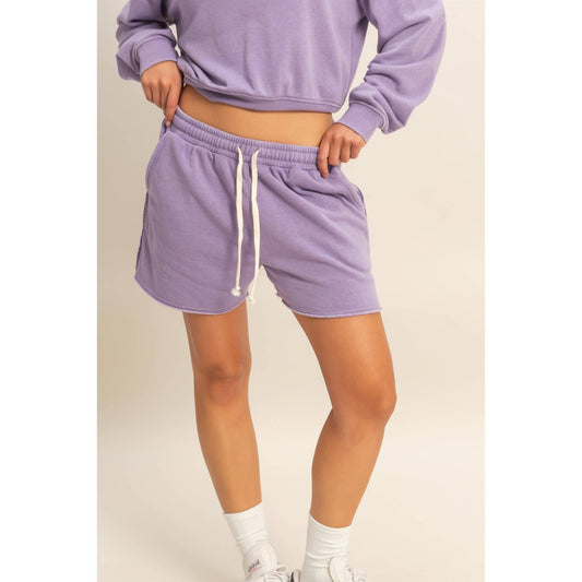 Drawstring Burnout French Terry Shorts