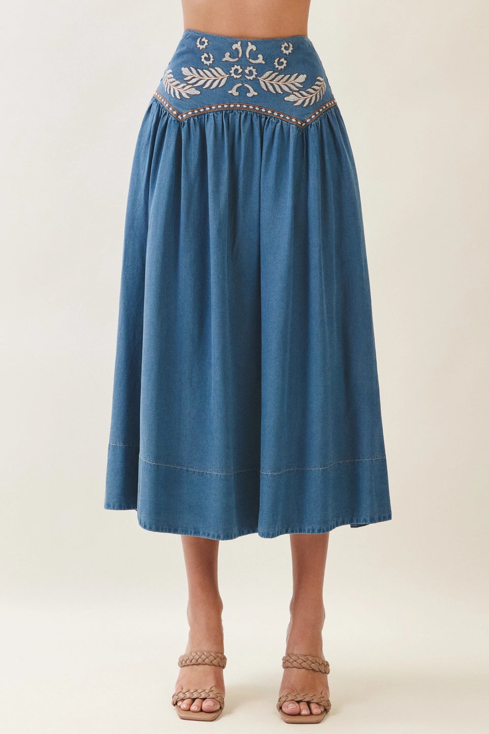 Waist Embroidered Detail Skirt