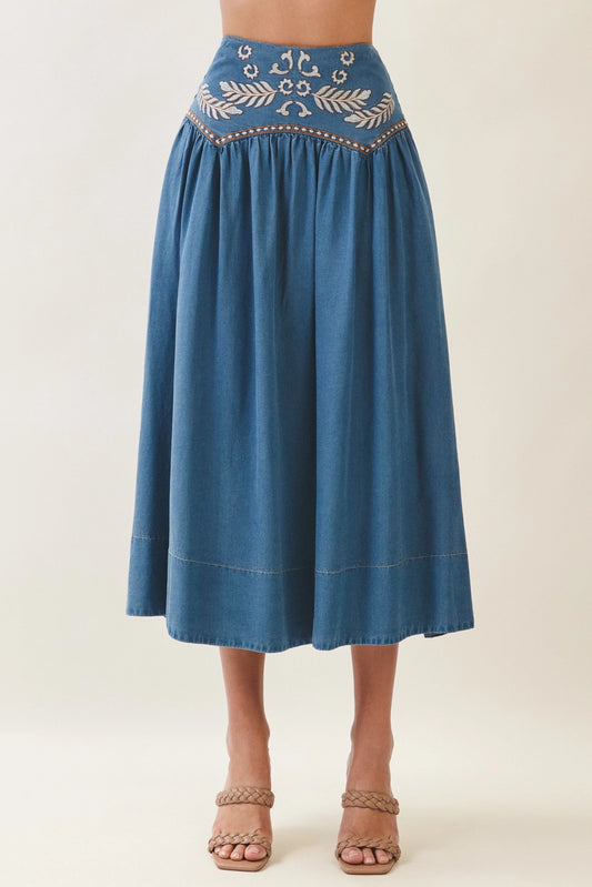 Waist Embroidered Detail Skirt