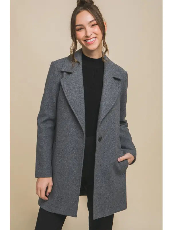 Fleece Single Breasted Coat