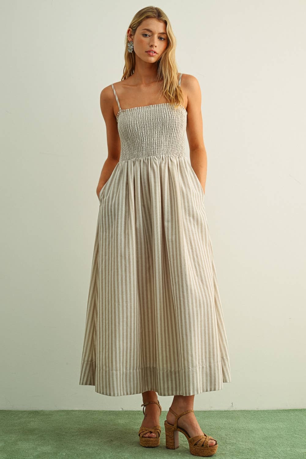 Striped Cotton Maxi Dress