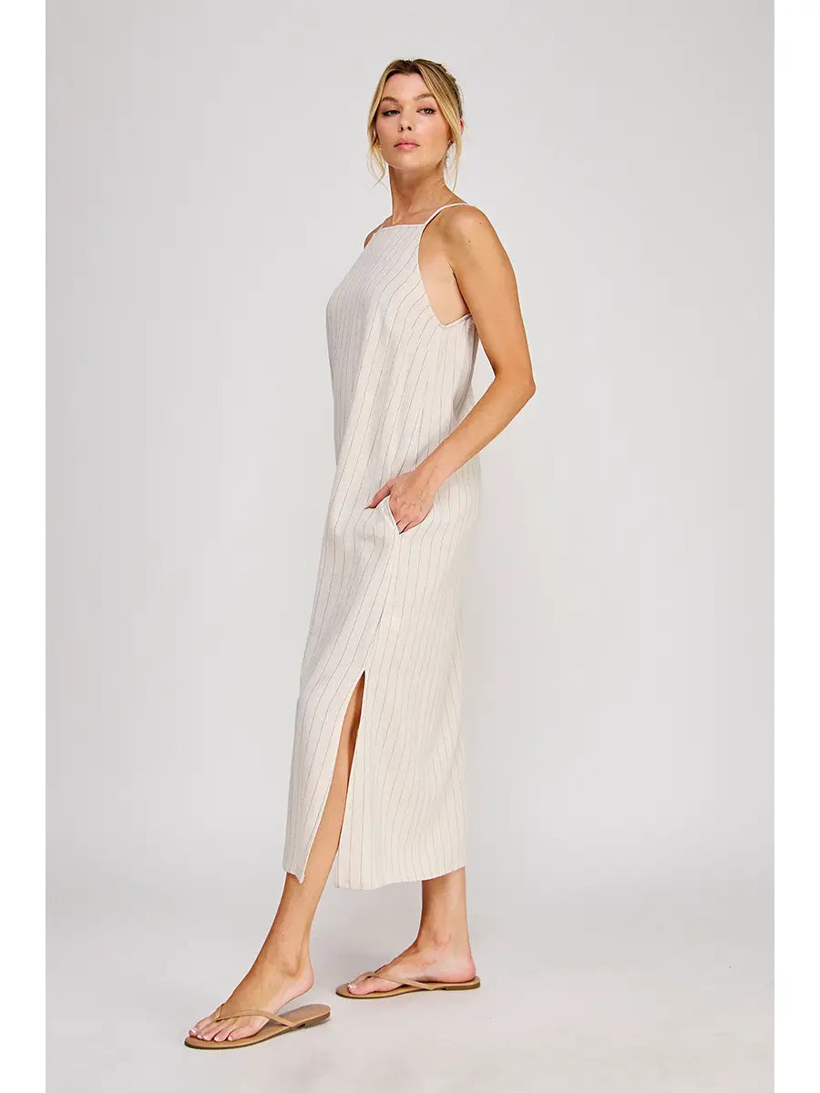 Pinstripe Linen Dress