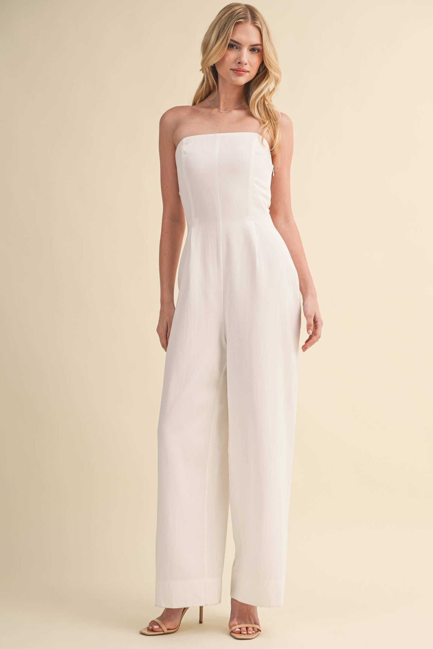 Off White Wide Leg Jumpsuit