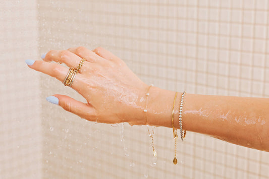 Gold Shimmer Tennis Bracelet-Waterproof