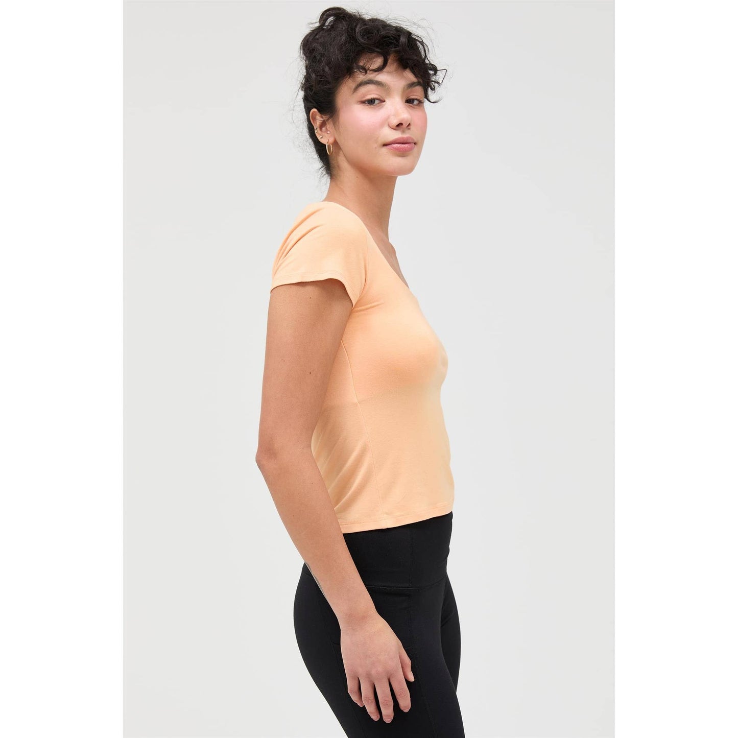 Square Neck Cap Sleeve Top