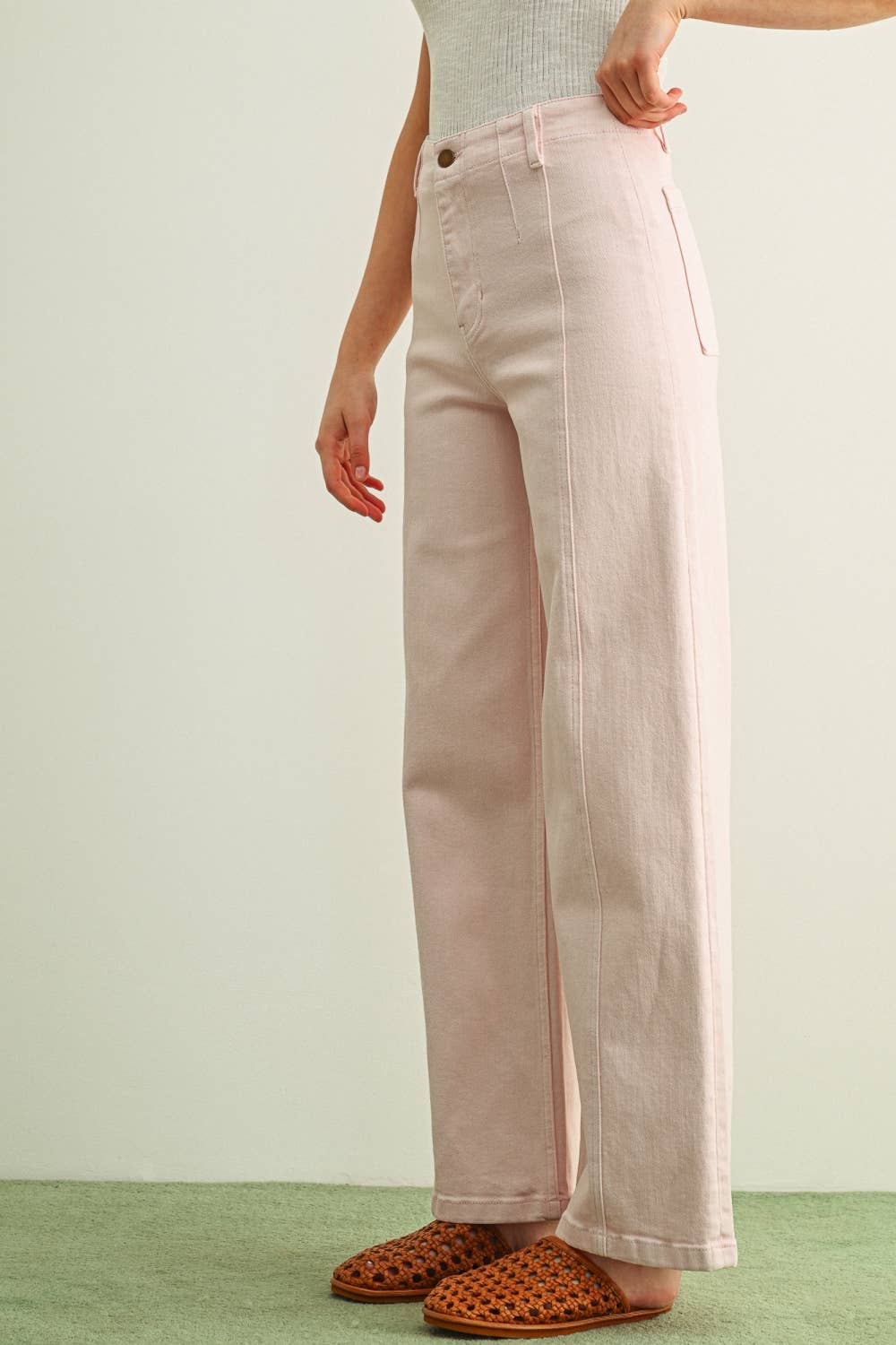 Washed Color Stretch Pants