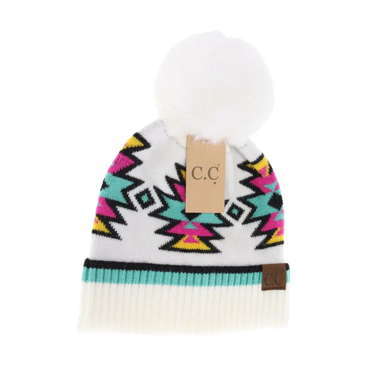 Southwestern Pom C.C Beanie