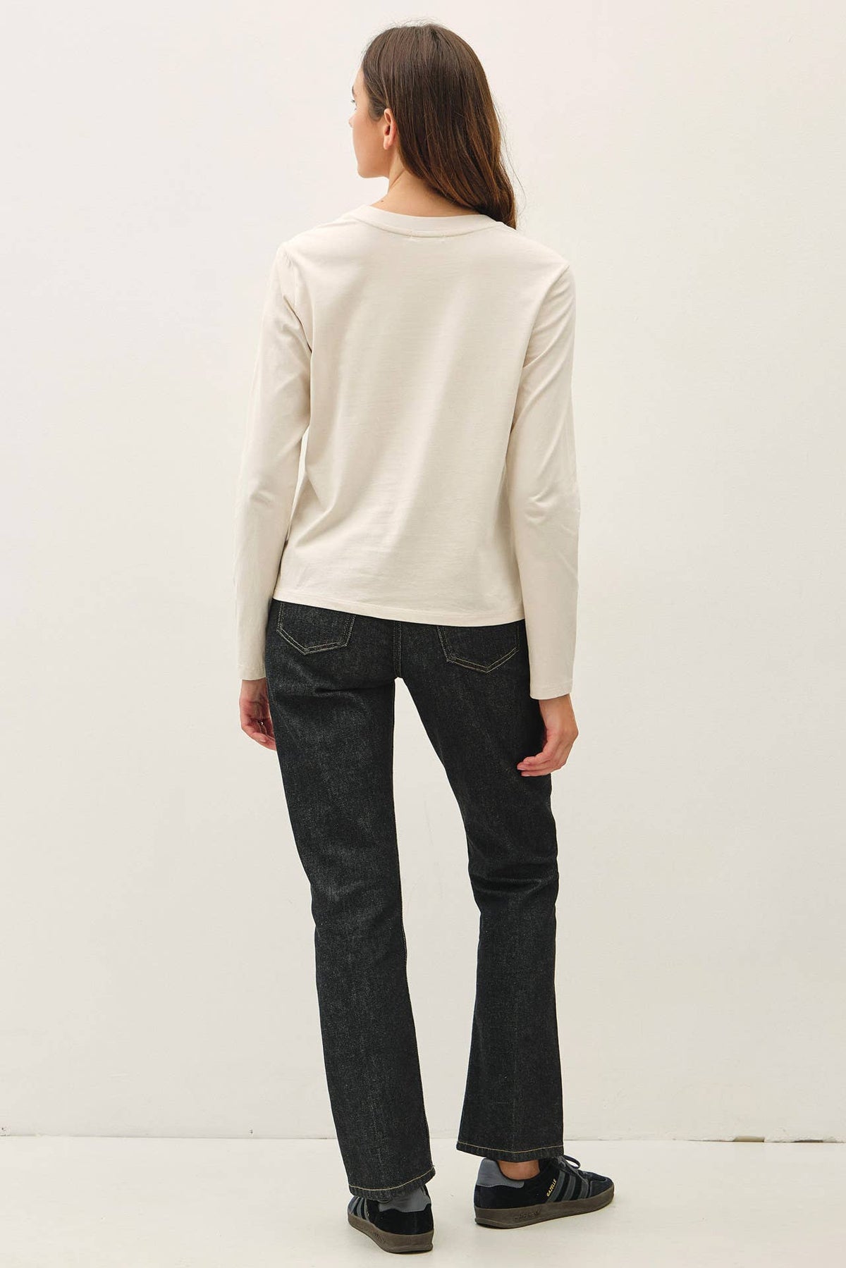 Washed Cotton Long Sleeve Top