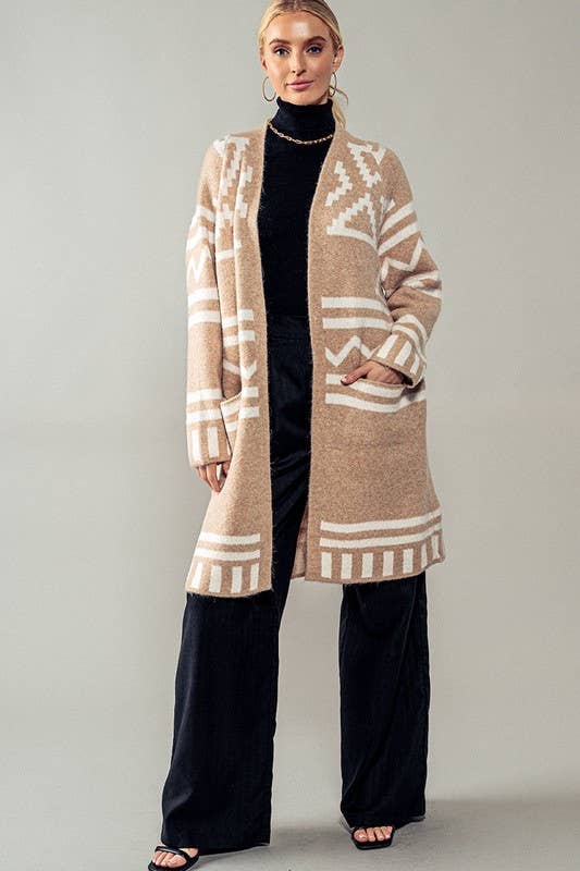 Western Geometric Pattern Cardigan
