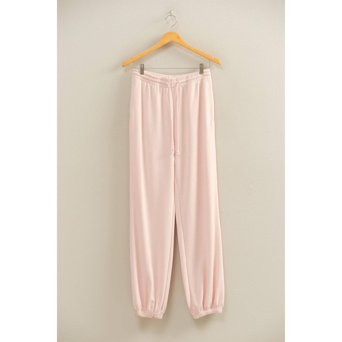 Soft Ribbed Drawstring Jogger Pants