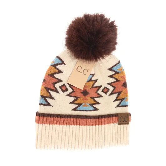 Southwestern Pom Beanie