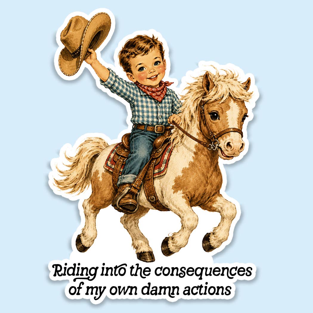 Funny Cowboy Kid Sticker