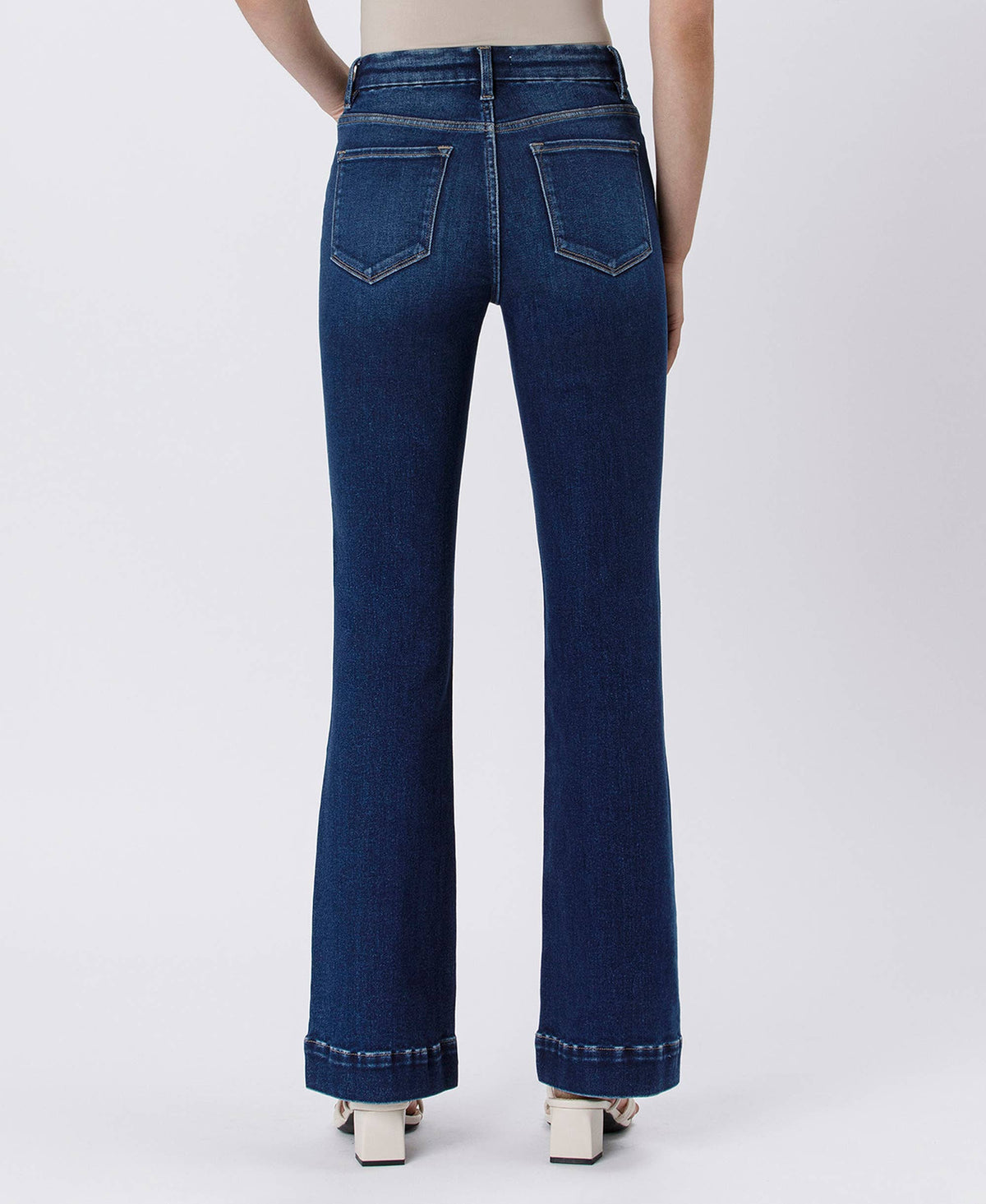 High Rise Trouser Hem Bootcut Jeans