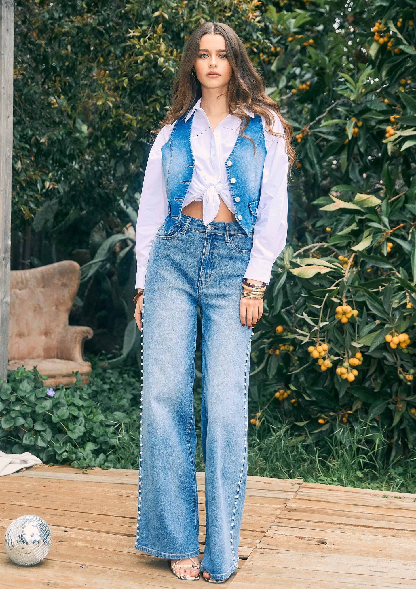 Pearl High-Rise Wide Leg Jeans