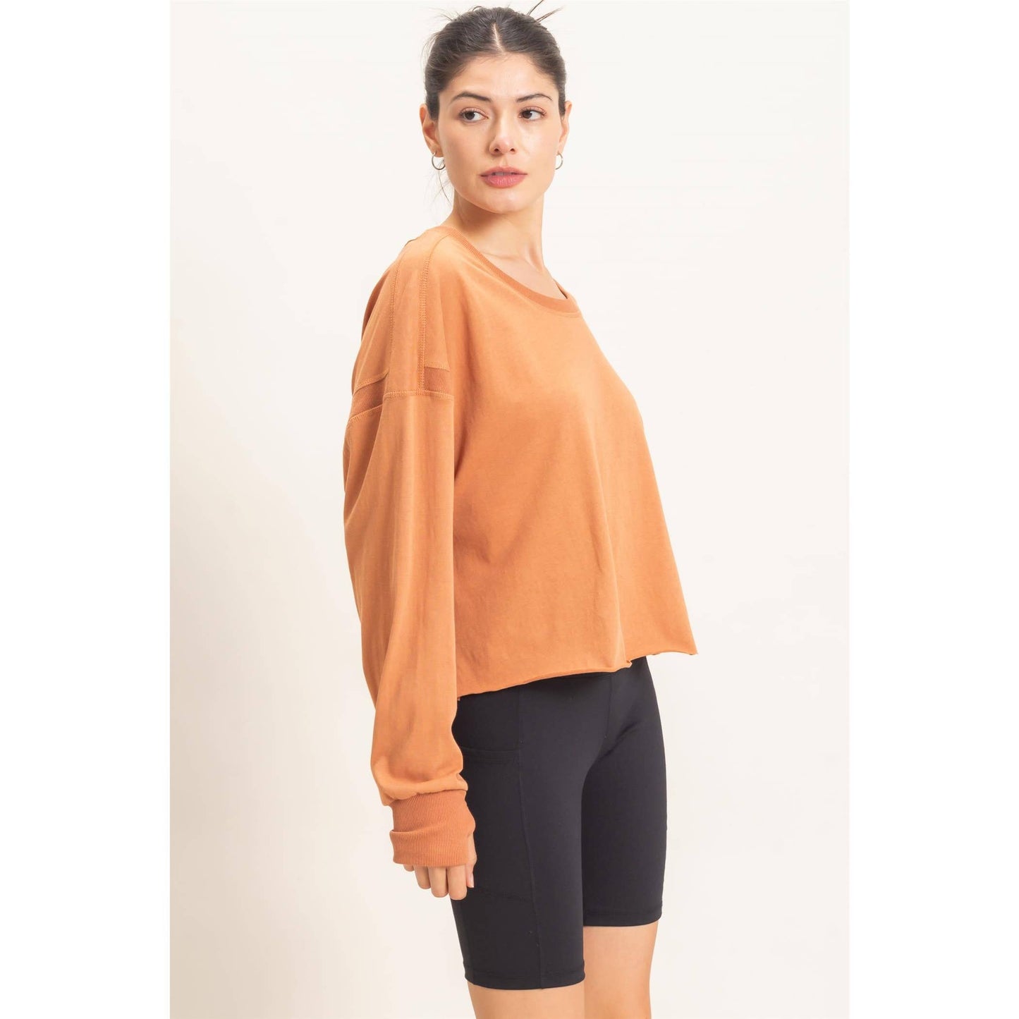 Open Back Crew Neck Top
