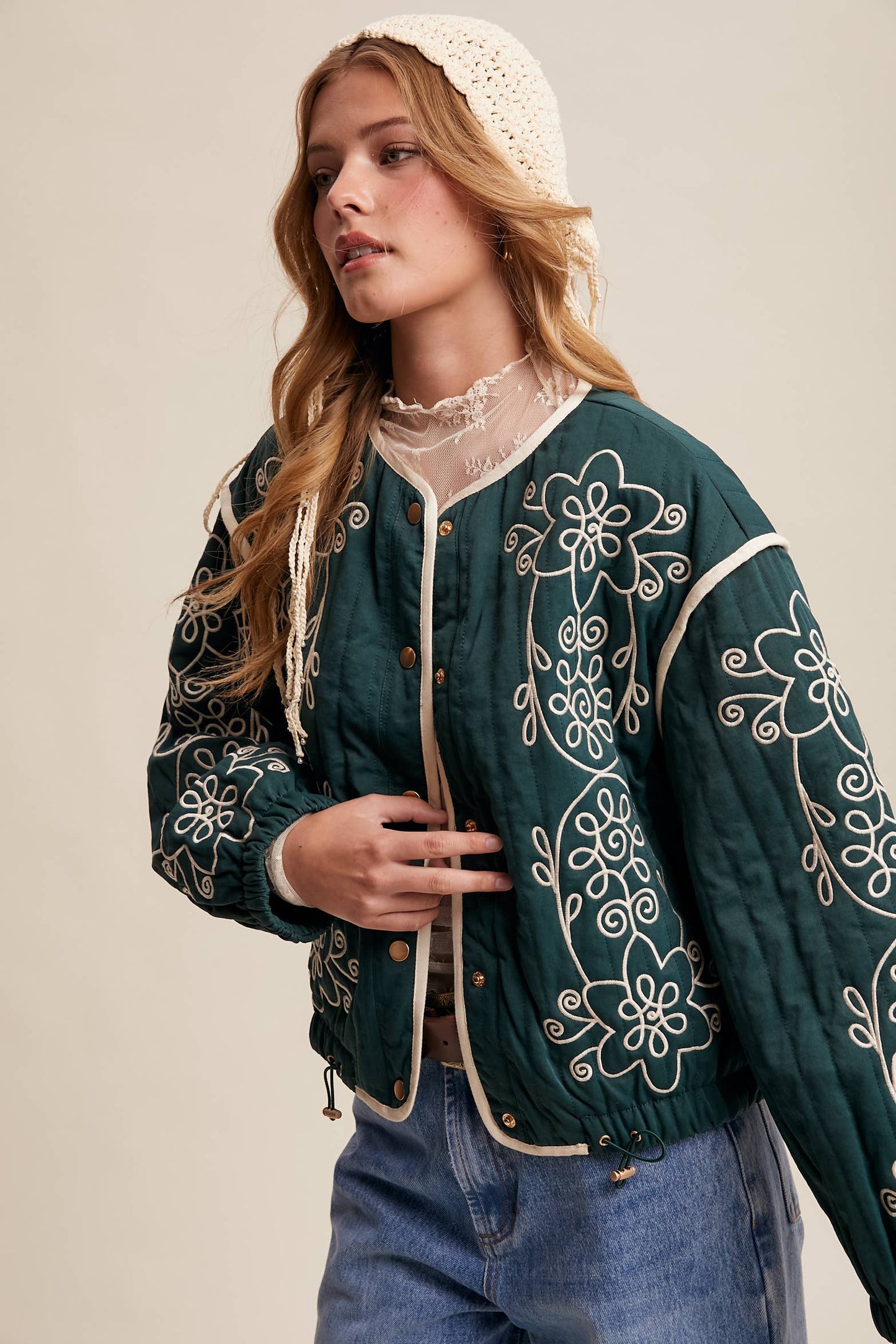 Embroidered Quilted Western Jacket