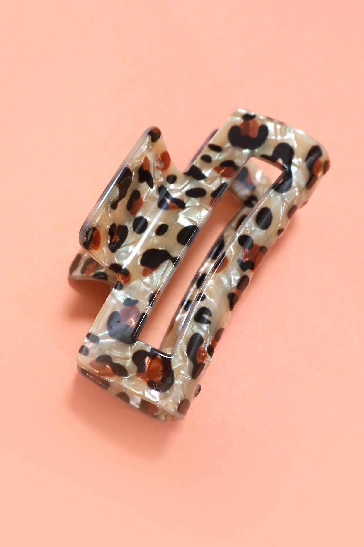 Rectangle Leopard Hair Claw Clip