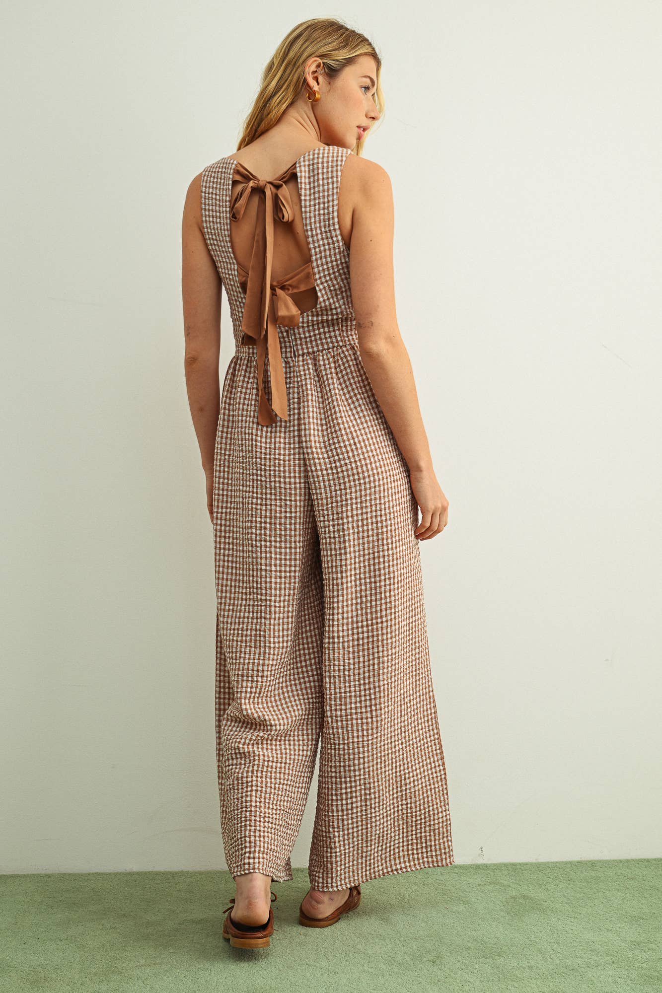 Gingham Tie Jumpsuit