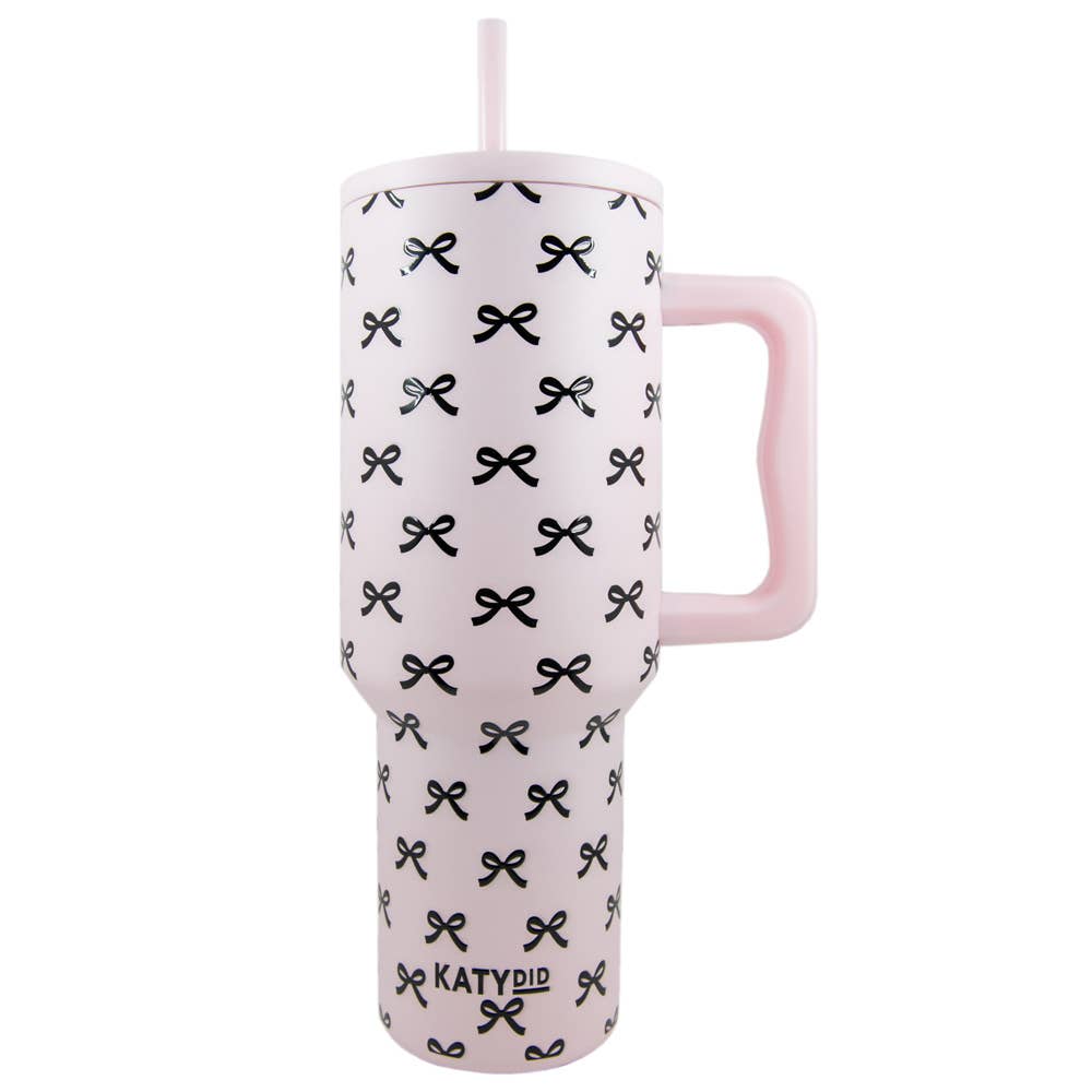 Black & Pink Coquette Bows Tumbler