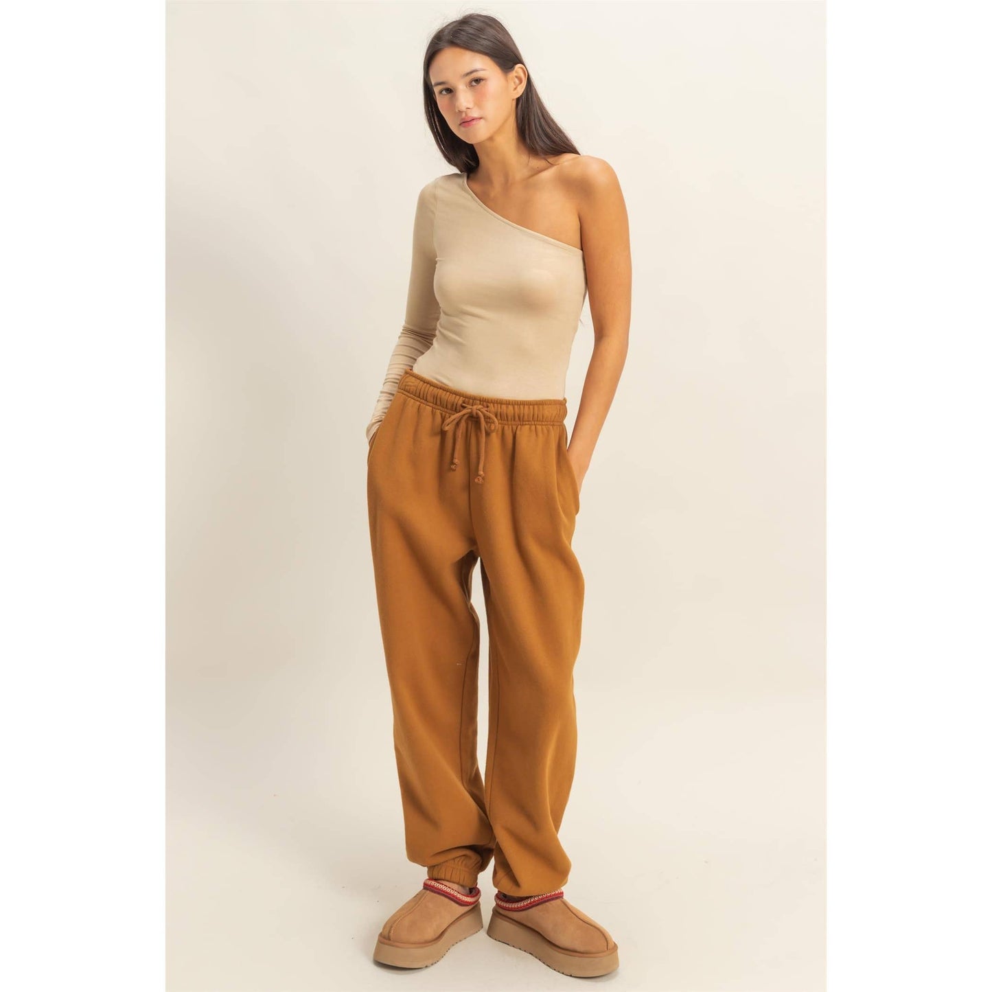High-Waist Drawstring Joggger Pants