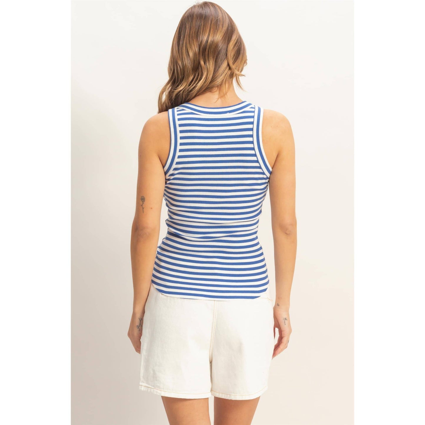 Striped Ribbed Racerback Tank