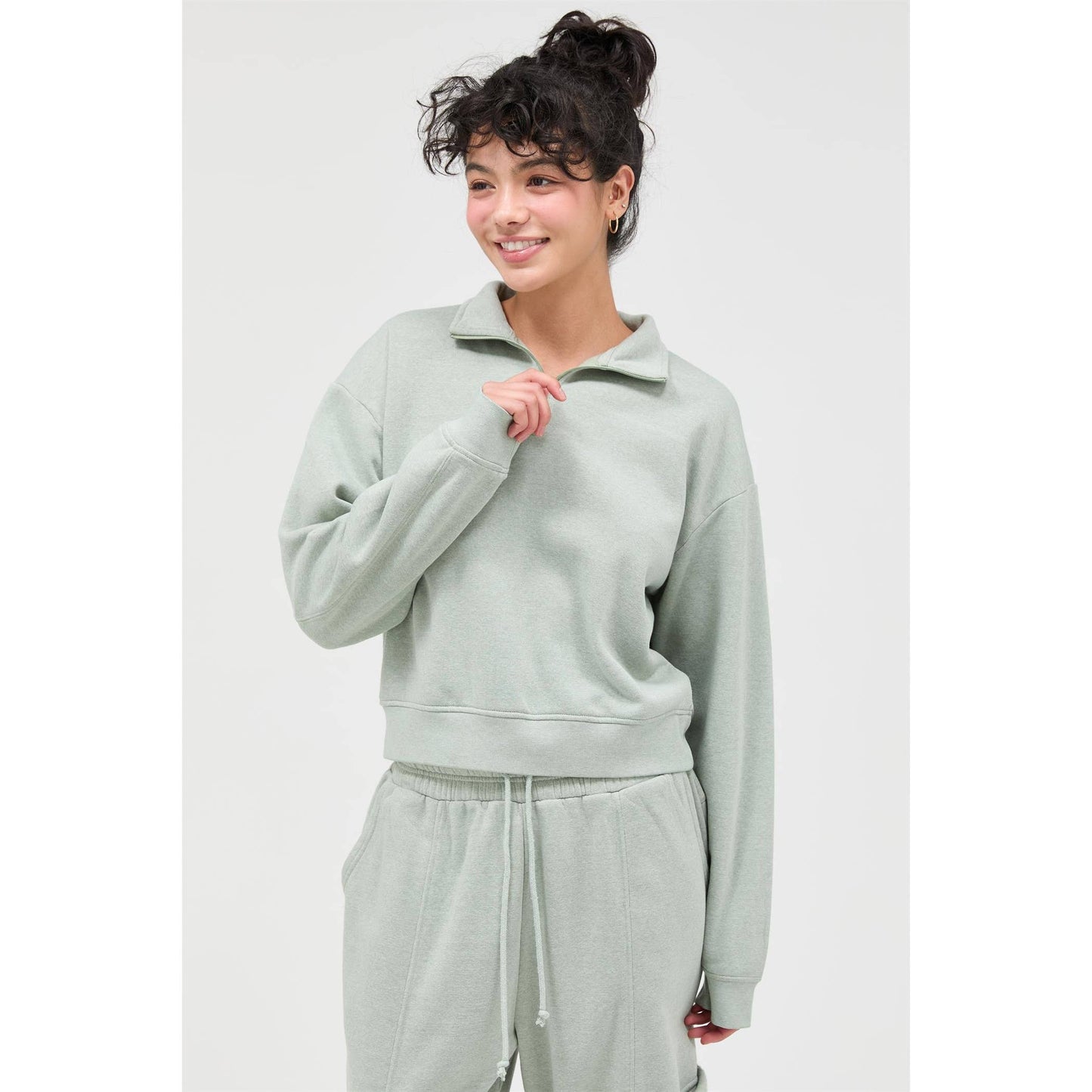 Half-Zip Burnout French Terry Pullover