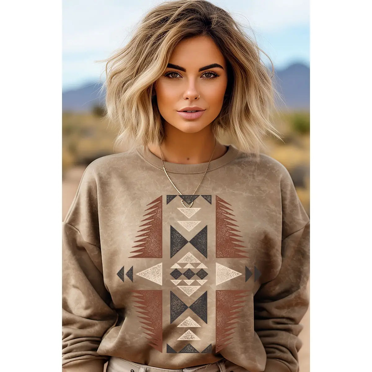 Aztec Mineral Graphic Crewneck