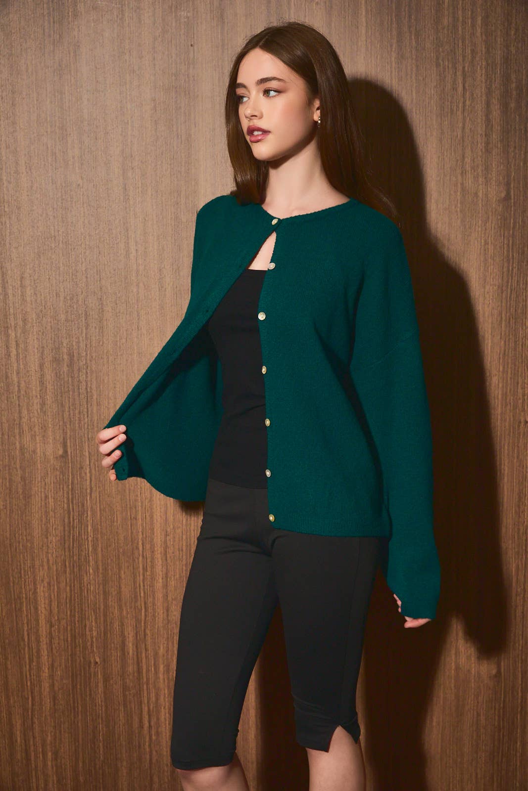 Oversized Lightweight Crew Neck Cardigan