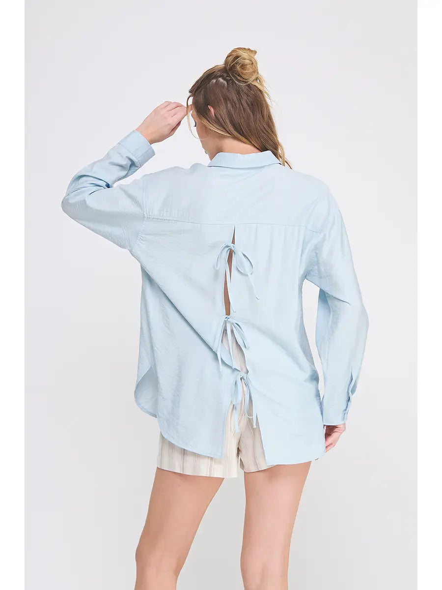 Textured Woven Button-Up Shirt