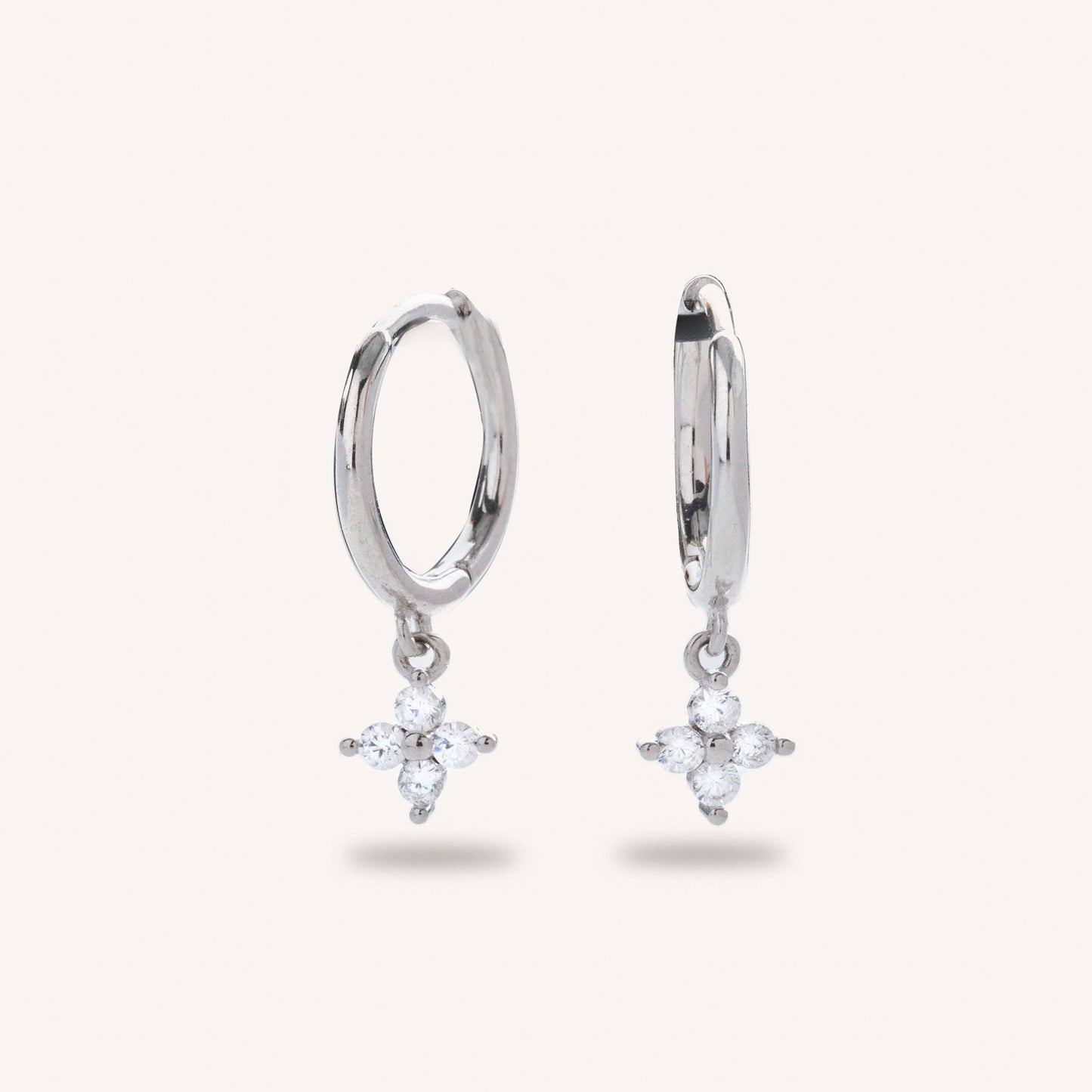 Charming Crystal Huggies- Silver