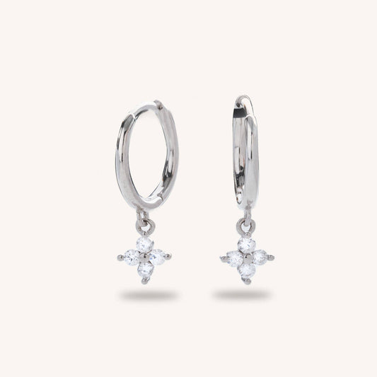 Charming Crystal Huggies- Silver